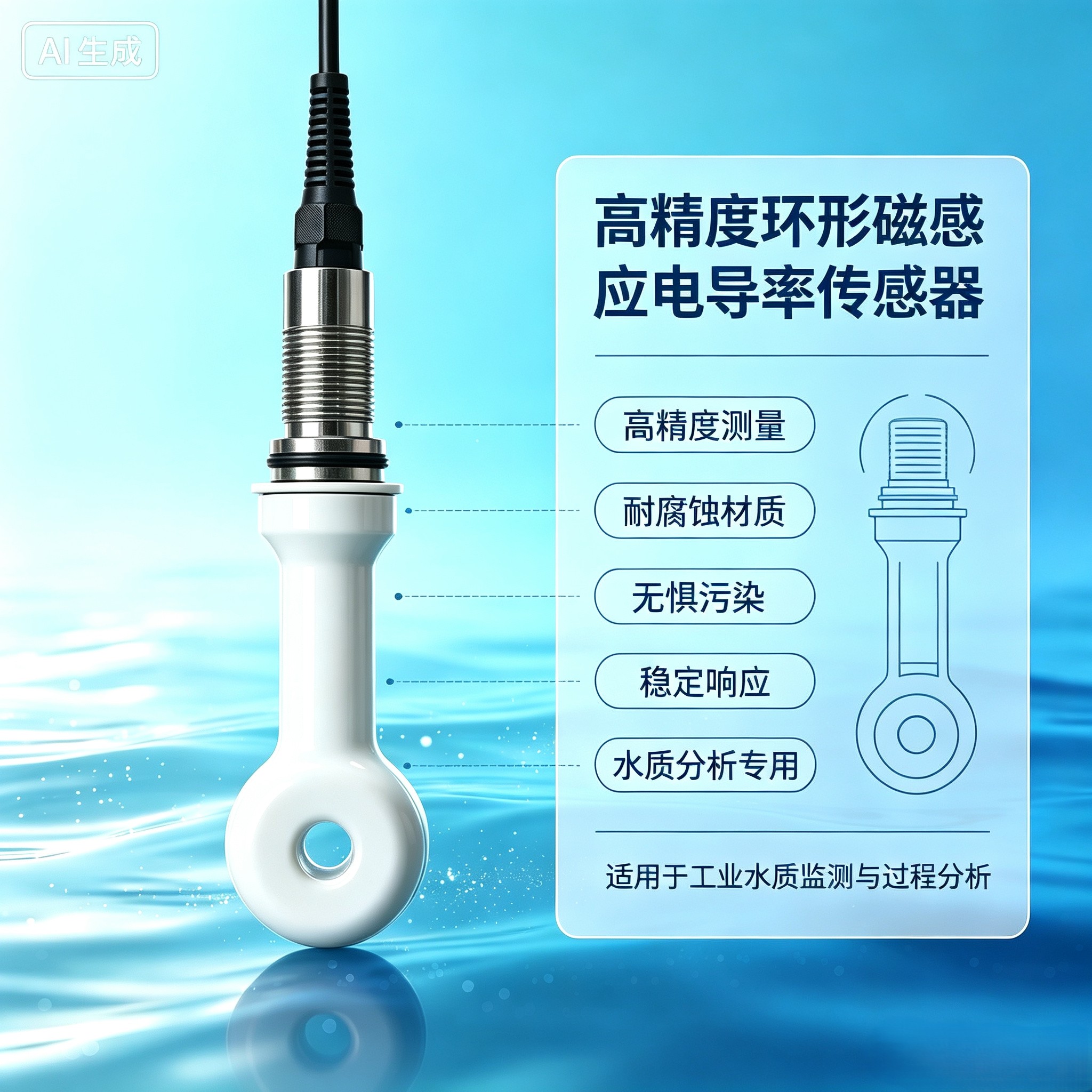 忻成科技MS600-138/268电导传感器高精度环形磁感应该电极水质分析传感器复杂环境中应用